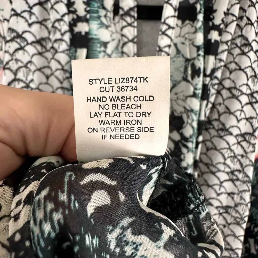 Figueroa & Flower Anthropologie Blouse Size L Mixed Print Sheer Artsy Boho Top - Picture 6 of 15